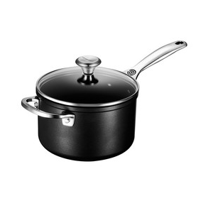 Le Creuset Toughened Nonstick PRO Saucepan with Glass Lid, 3-Quart - Kitchen Universe