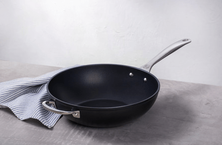 Le Creuset Toughened Nonstick PRO Stir Fry Pan with Helper Handle, 12-Inches - Kitchen Universe