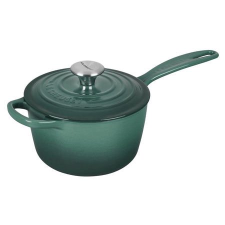 Le Creuset Signature Enameled Cast Iron Sauce Pan with Lid, 1.75-Quart, Artichaut - Kitchen Universe