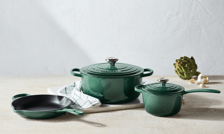 Le Creuset Signature Enameled Cast Iron 5-Piece Cookware Set, Artichaut - Kitchen Universe