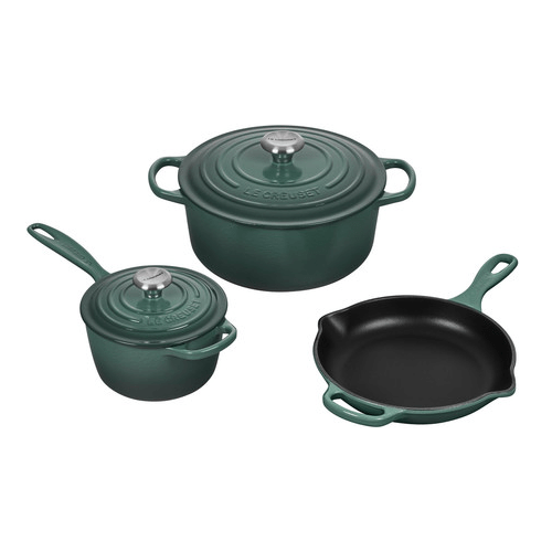 Le Creuset Signature Enameled Cast Iron 5-Piece Cookware Set, Artichaut - Kitchen Universe