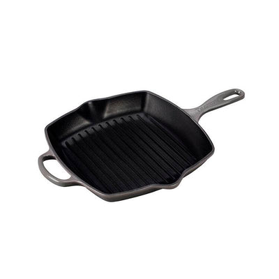 Le Creuset Signature Iron Handle Square Skillet Grill, 10.25 qt. Oyster - Kitchen Universe