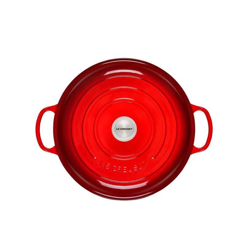 Le Creuset Signature Braiser with Stainless Steel Knob, 5 qt, Cerise - Kitchen Universe