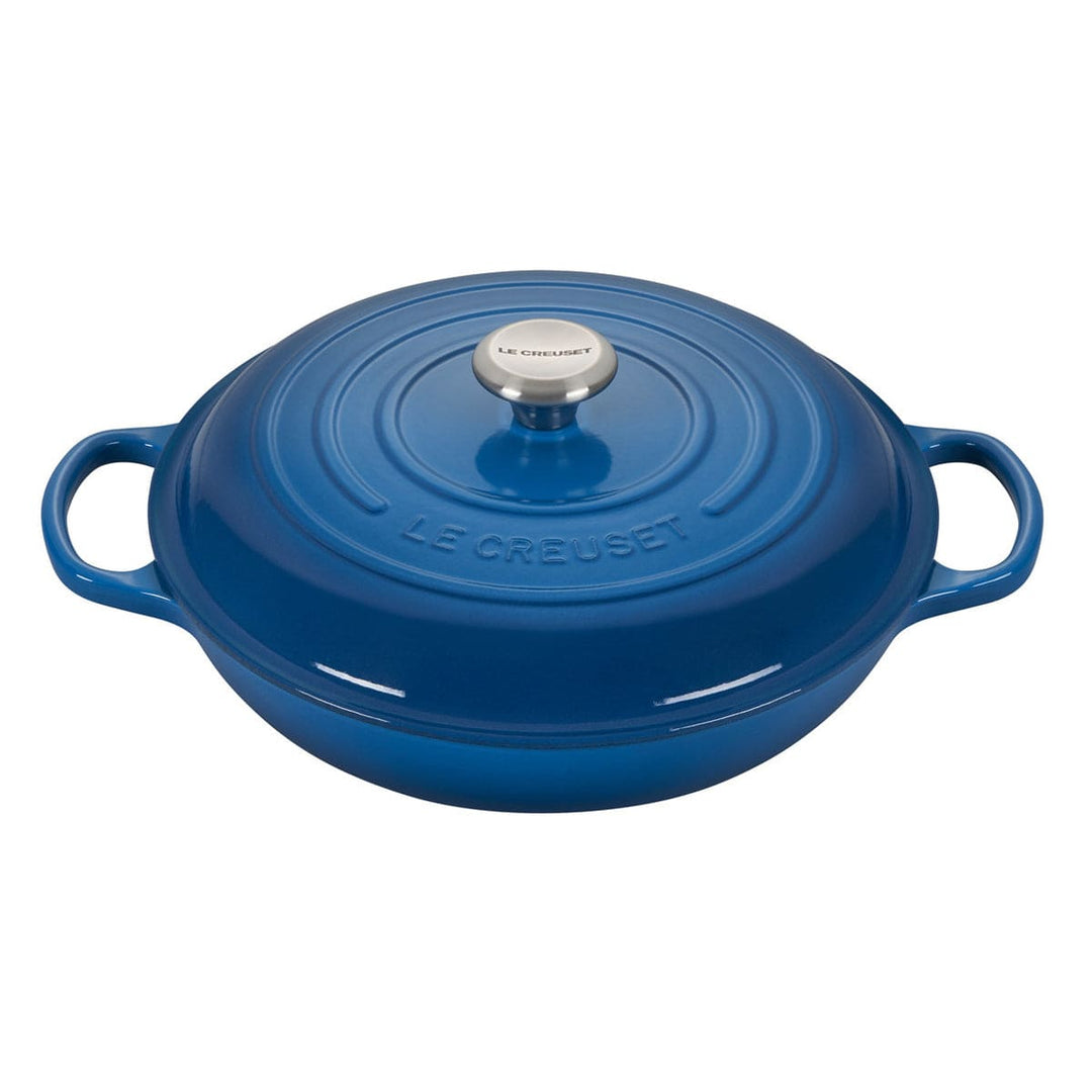 Le Creuset Signature Enameled Cast Iron Braiser with Stainless Steel Knob,  5-Quart, Marseille