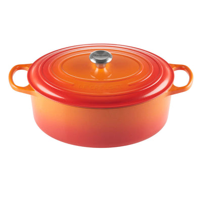 Le Creuset Signature Enameled Cast Iron Oval French / Dutch Oven, 9.5-Quart, Flame - Kitchen Universe