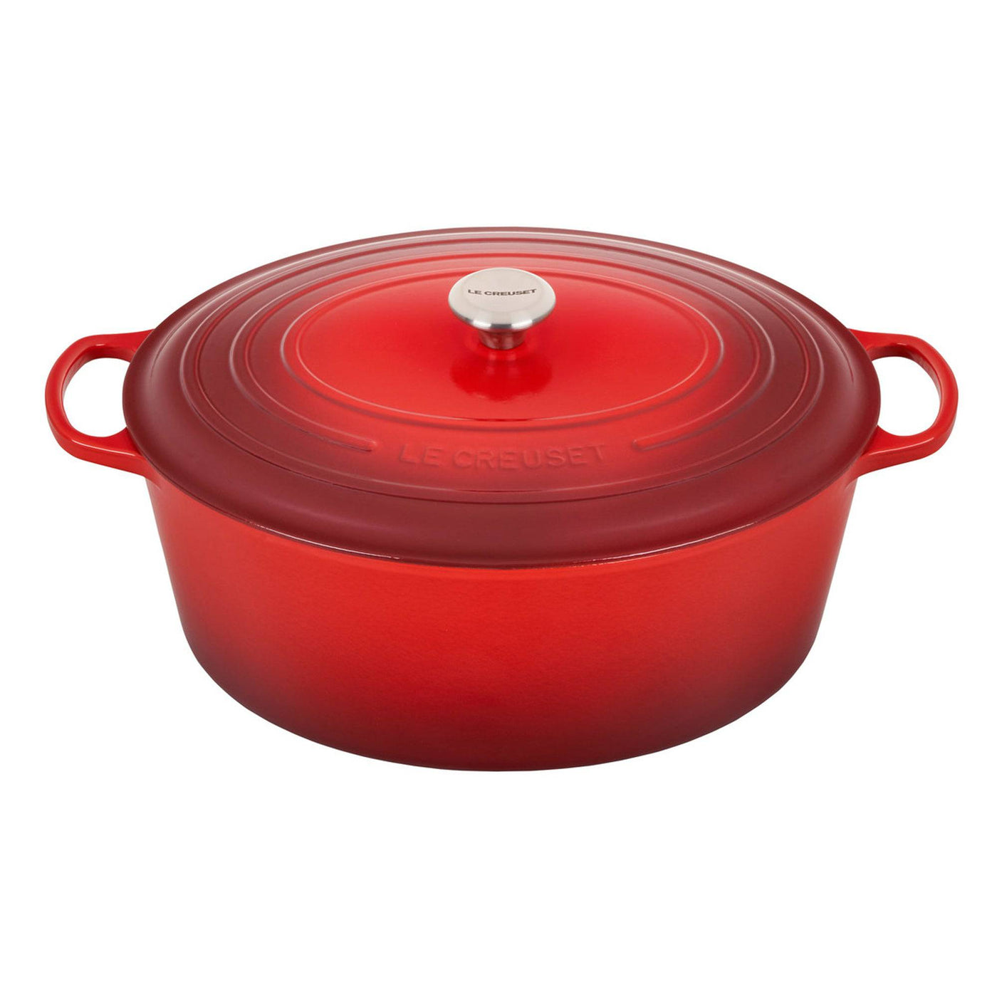 Le Creuset Signature Enameled Cast Iron Oval French / Dutch Oven, 15.5-Quart, Cerise - Kitchen Universe