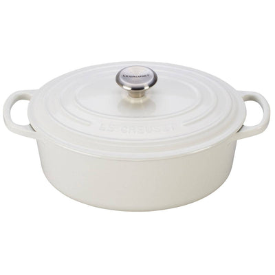 Le Creuset Signature Enameled Cast Iron Oval French / Dutch Oven, 5-Quart, White - Kitchen Universe