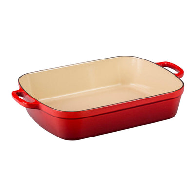 Le Creuset Signature Enameled Cast Iron Rectangular Roasting Pan, 5.25-Quart, Cerise - Kitchen Universe