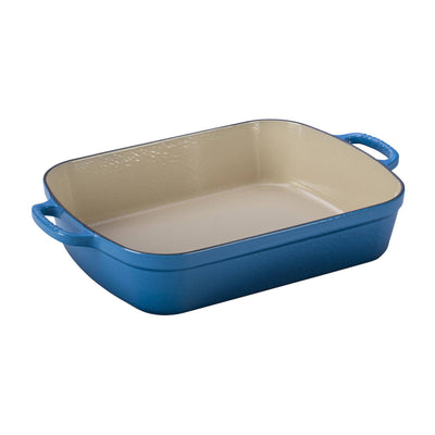 Le Creuset Signature Enameled Cast Iron Rectangular Roasting Pan, 5.25-Quart, Marseille - Kitchen Universe