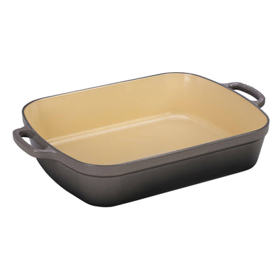 Le Creuset Signature Enameled Cast Iron Rectangular Roasting Pan, 5.25-Quart, Oyster - Kitchen Universe