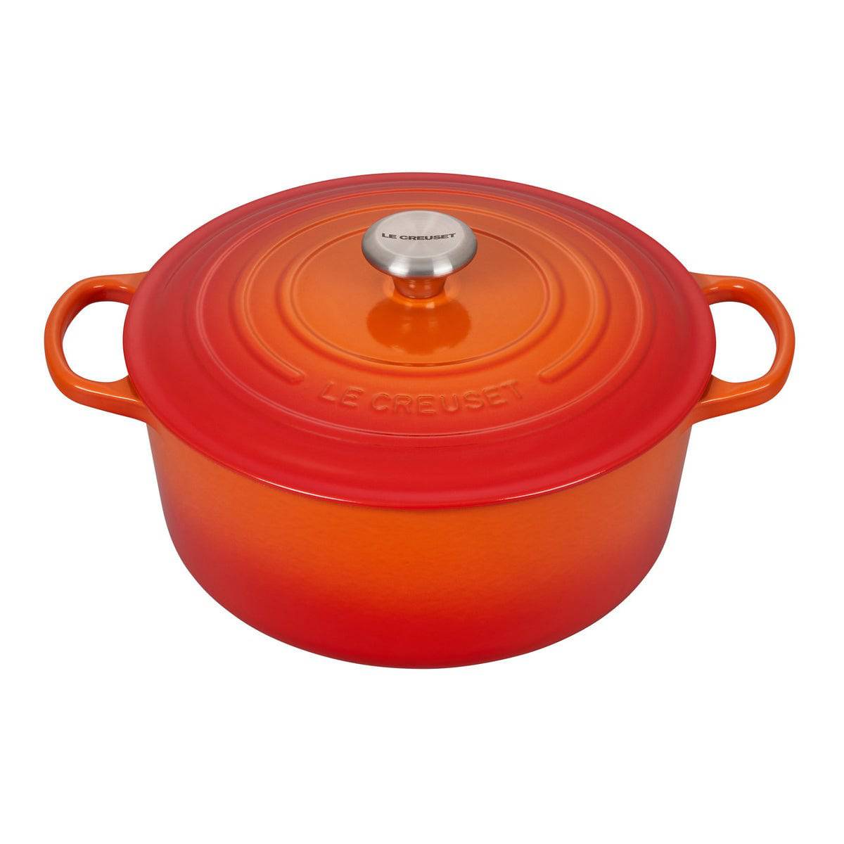 Le Creuset Signature Enameled Cast Iron Round French / Dutch Oven, 7.25-Quart, Flame - Kitchen Universe