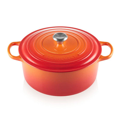 Le Creuset Signature Enameled Cast Iron Round French / Dutch Oven, 9-Quart, Flame - Kitchen Universe