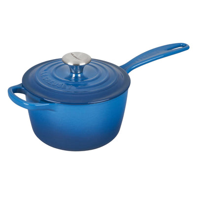 Le Creuset Signature Enameled Cast Iron Sauce Pan with Lid, 1.75-Quart, Marseille - Kitchen Universe