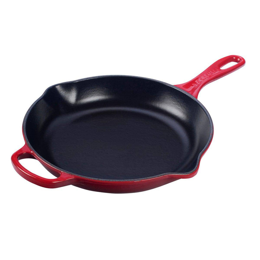 28 cm Dia. Enameled Cast Iron Saute Pan. Capacity: 3.75 Quart (QT) – Matte  Black Enamel Interior, Cranberry Porcelain Enamel Exterior – La Cuisine