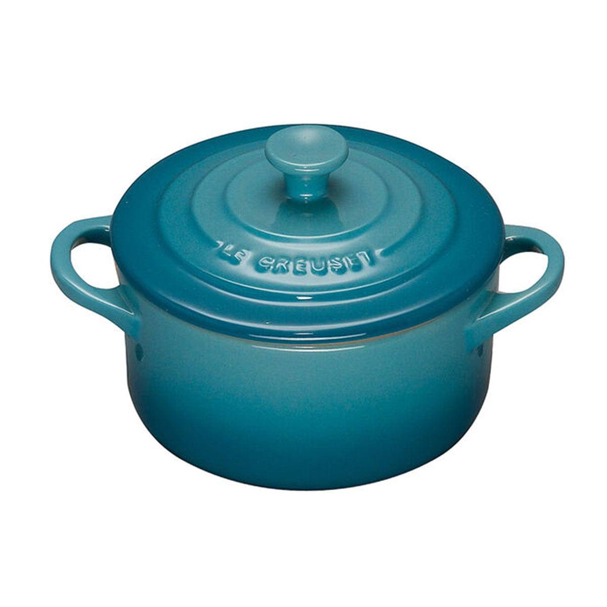 Le Creuset Stoneware Mini Round Cocotte, 8-Ounces, Caribbean - Kitchen Universe