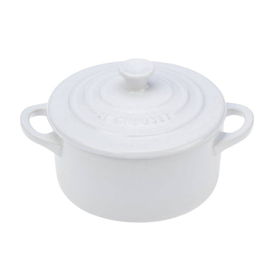 Le Creuset Stoneware Mini Round Cocotte, 8-Ounces, White - Kitchen Universe