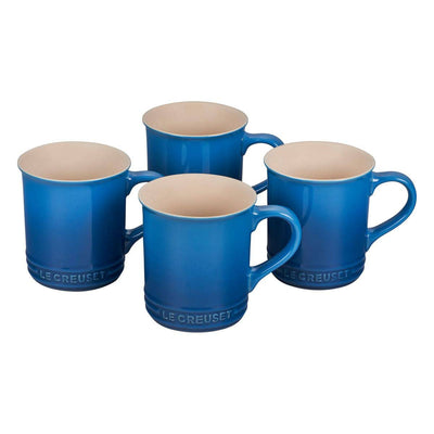 Le Creuset Stoneware Set of 4 Mugs, 14-Ounces, Marseille - Kitchen Universe