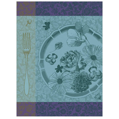 Le Jacquard Francais Fleurs À Croquer Tea Towel, 24 x 31-in, Chlorophyll - Kitchen Universe