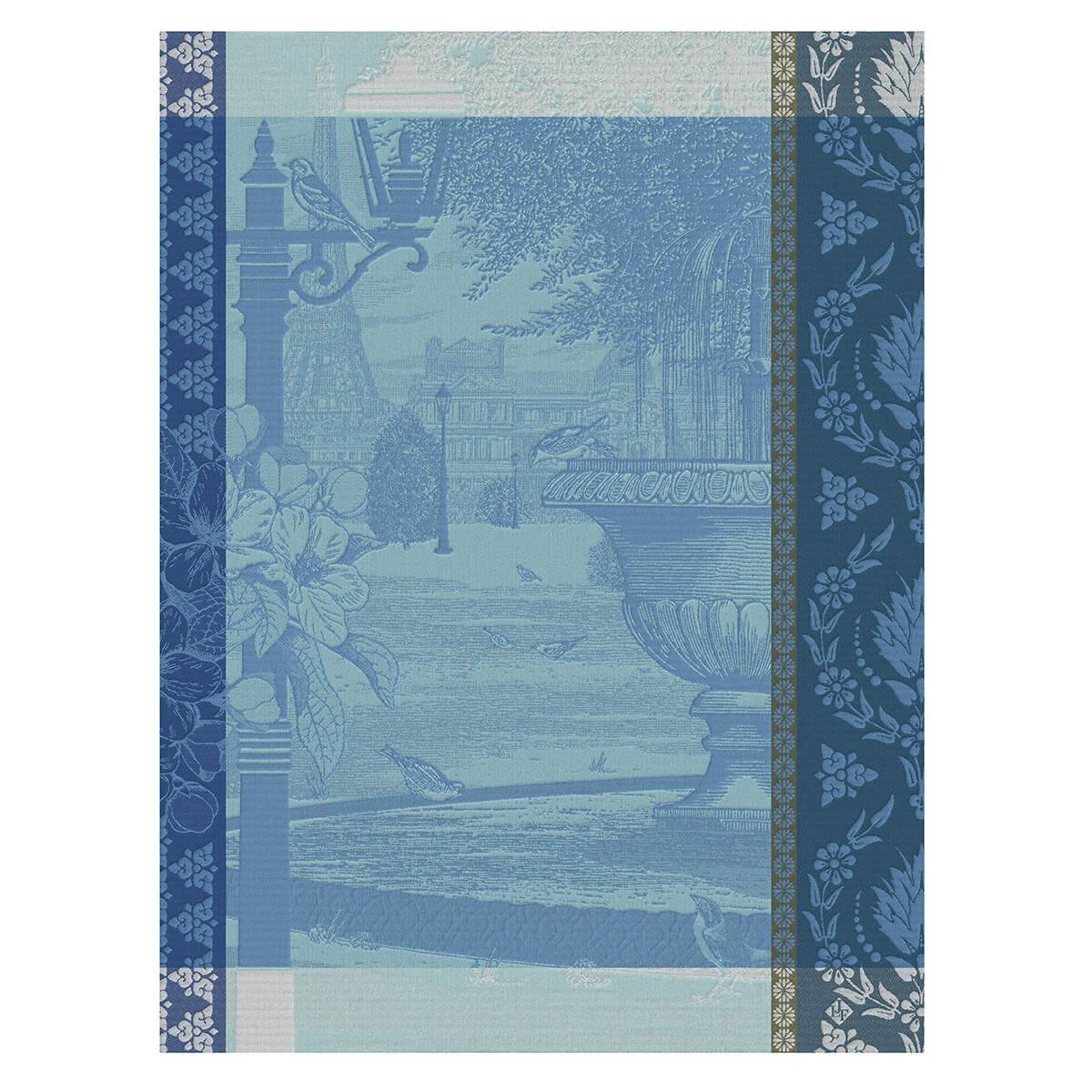 Le Jacquard Francais Jardin Parisien Tea Towel, 24 x 31-in, Blue - Kitchen Universe