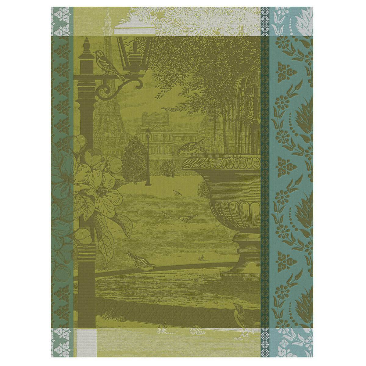 Le Jacquard Francais Jardin Parisien Tea Towel, 24 x 31-in, Green - Kitchen Universe