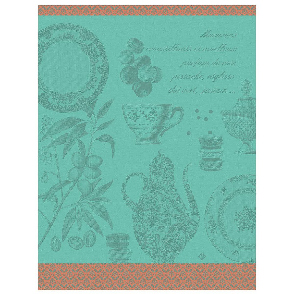 Le Jacquard Francais Macarons Tea Towel, 24 x 31-in, Mint - Kitchen Universe