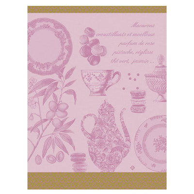 Le Jacquard Francais Macarons Tea Towel, 24 x 31-in, Rose - Kitchen Universe