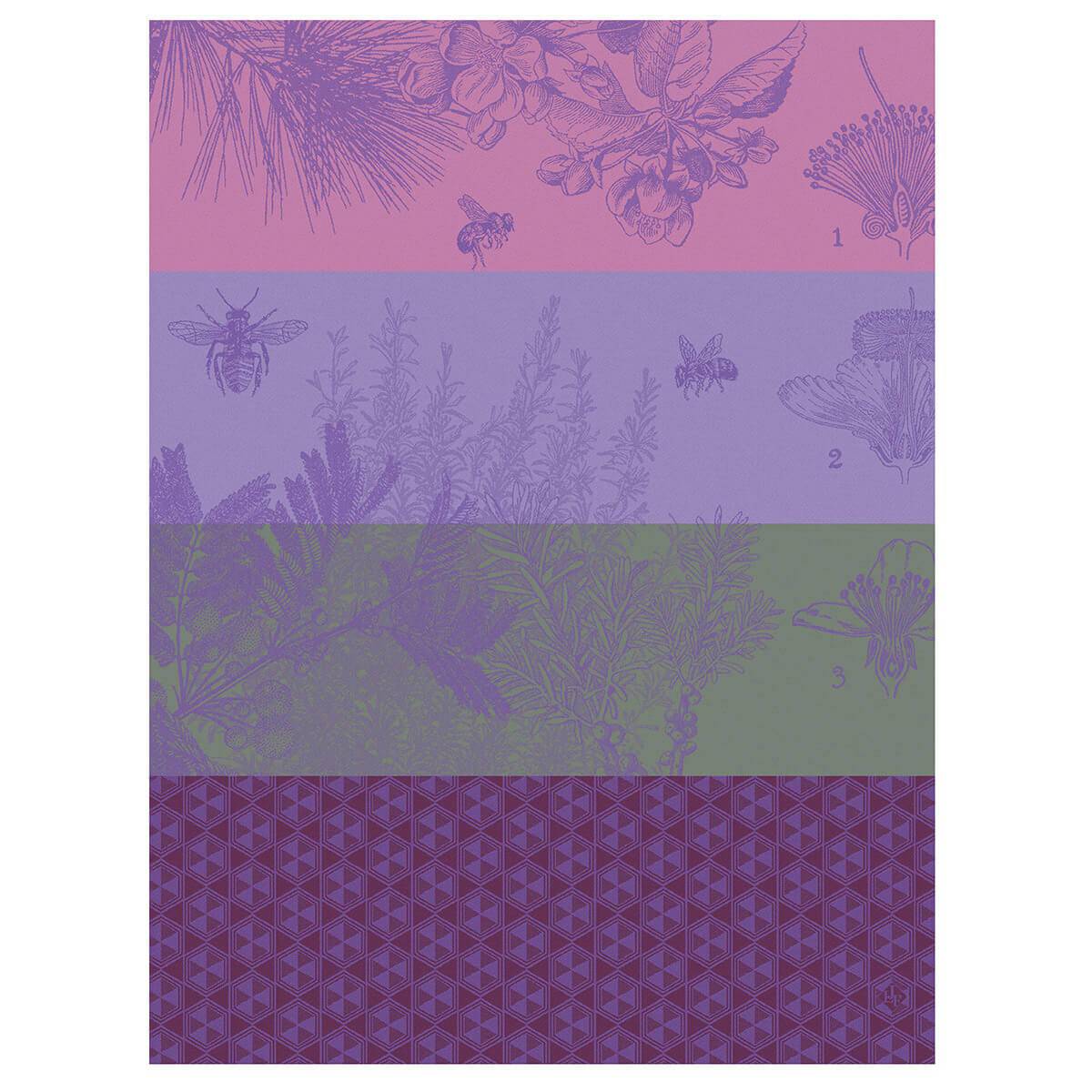 Le Jacquard Francais Miel De Fleurs Tea Towel, 24 x 31-in, Purple - Kitchen Universe