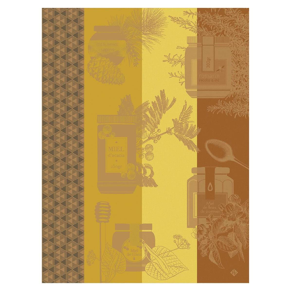 Le Jacquard Francais Miel En Pot Tea Towel, 24 x 31-Inches, Orange - Kitchen Universe