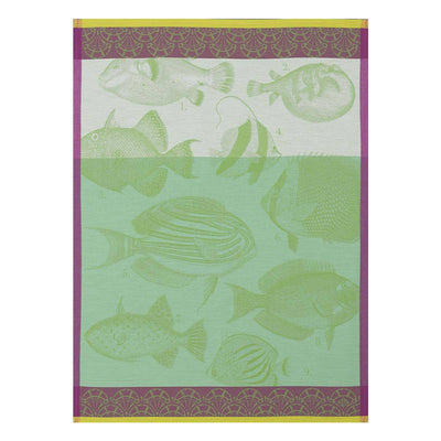Le Jacquard Francais Moorea Tea Towel,  24 x 31-Inches, Green - Kitchen Universe