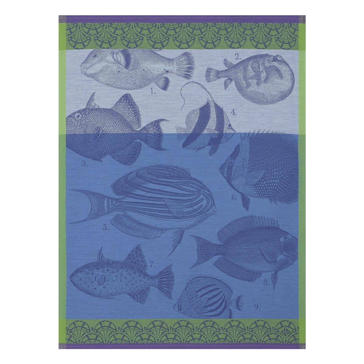 Le Jacquard Francais Moorea Tea Towel,  24 x 31-Inches, Ocean - Kitchen Universe
