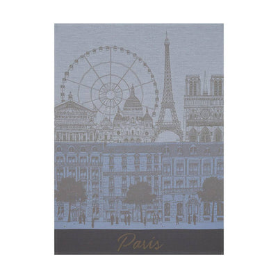 Le Jacquard Francais Paris Panorama Tea Towel, 24 x 31-Inches, Azure - Kitchen Universe