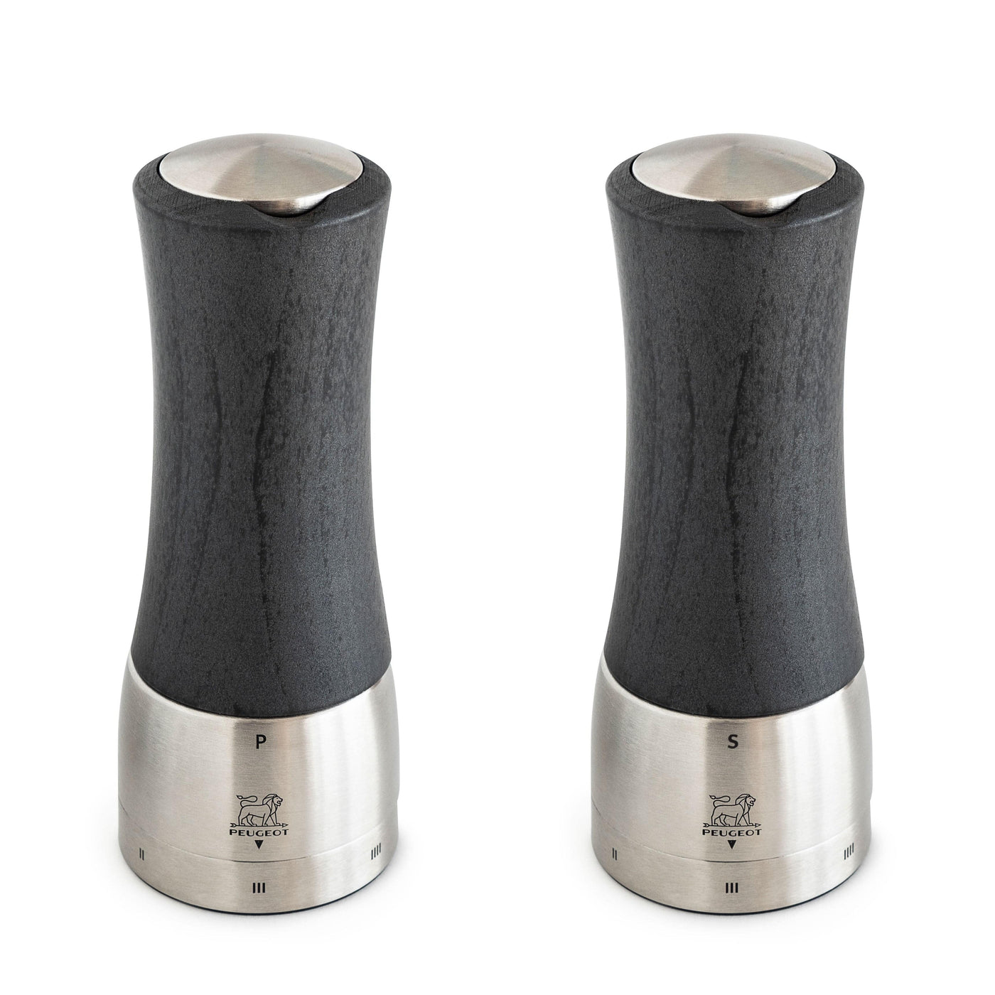 Peugeot Madras Graphite & Stainless Pepper & Salt Mill Set, 6-in - Kitchen Universe