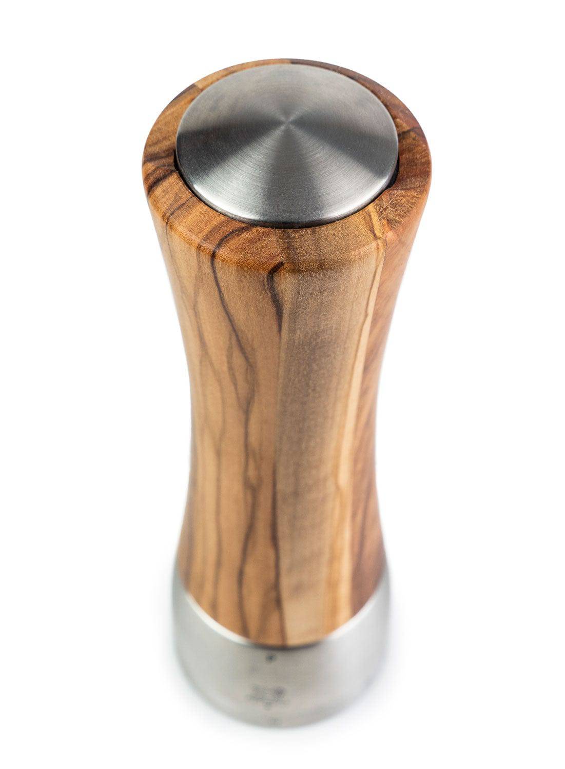 Peugeot Madras Olive Wood & Stainless Pepper & Salt Mill Set, 8-in - Kitchen Universe