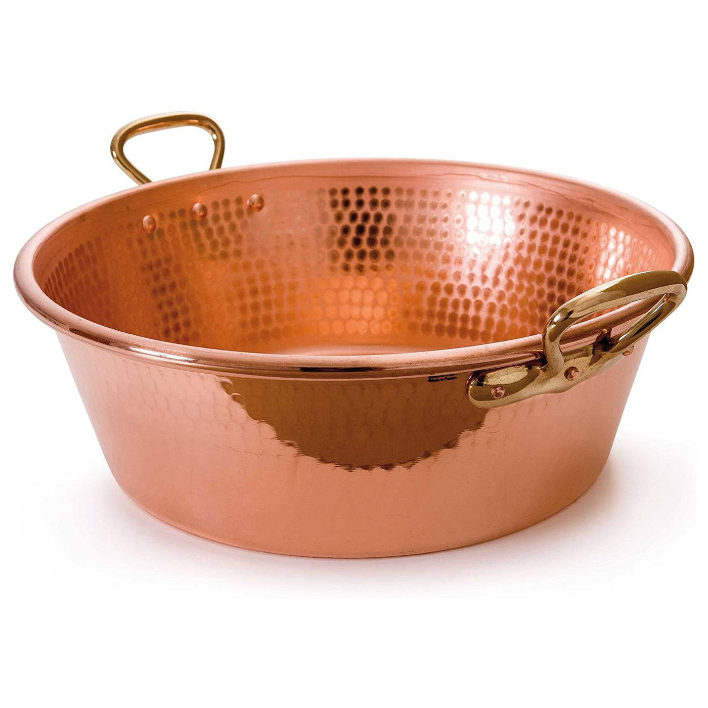 Mauviel M'passion Hammered Copper Jam Pan with Bronze Handles, 9.75-qt. - Kitchen Universe