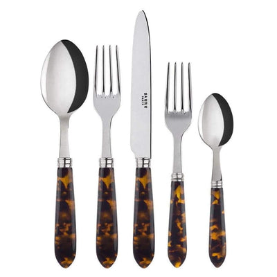 Sabre Natura 5-Piece Flatware Set, Tortoise - Kitchen Universe