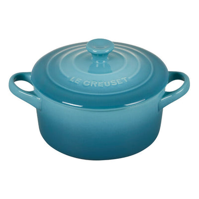 Le Creuset Stoneware Mini Round Cocotte, 14-Ounces, Caribbean - Kitchen Universe