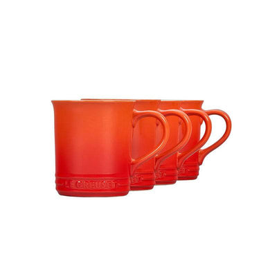 Le Creuset Stoneware Set of 4 Mugs, 14-oz, Flame - Kitchen Universe