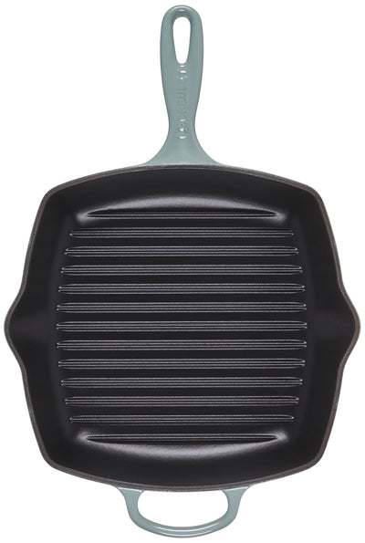 Le Creuset Signature Enameled Cast Iron Square Skillet Grill, 10.25-Inches, Sea Salt - Kitchen Universe