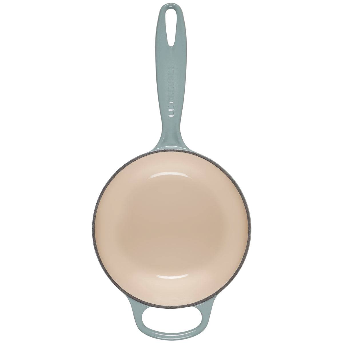 Le Creuset Signature Enameled Cast Iron Sauce Pan with Lid, 1.75-Quart, Sea Salt - Kitchen Universe