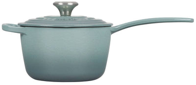 Le Creuset Signature Enameled Cast Iron Sauce Pan with Lid, 1.75-Quart, Sea Salt - Kitchen Universe