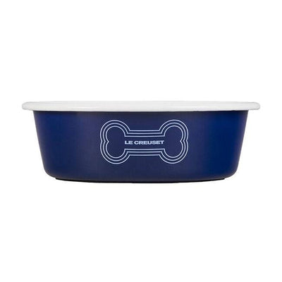Le Creuset Pet Collection Enamel on Steel 4-Cup Medium Dog Bowl, Dark Blue - Kitchen Universe