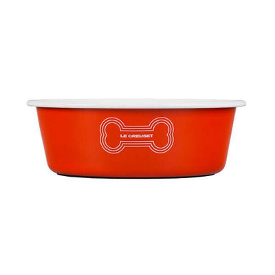 Le Creuset Pet Collection Enamel on Steel 6-Cup Large Dog Bowl, Orange - Kitchen Universe