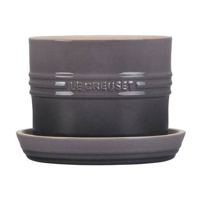 Le Creuset Stoneware Herb Planter with Tray, 5.5-Inches, Oyster - Kitchen Universe