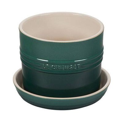 Le Creuset Stoneware Herb Planter with Tray, 5.5-Inches, Artichaut - Kitchen Universe