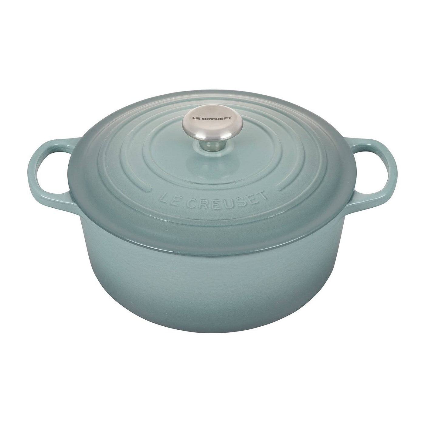 Le Creuset Signature Enameled Cast Iron Round Dutch Oven With Lid, 5.5-Quart, Sea Salt - Kitchen Universe