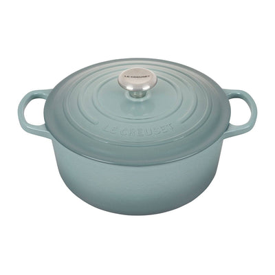 Le Creuset Signature Enameled Cast Iron Round Dutch Oven With Lid, 5.5-Quart, Sea Salt - Kitchen Universe