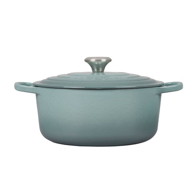 Le Creuset Signature Enameled Cast Iron Round Dutch Oven With Lid, 5.5-Quart, Sea Salt - Kitchen Universe