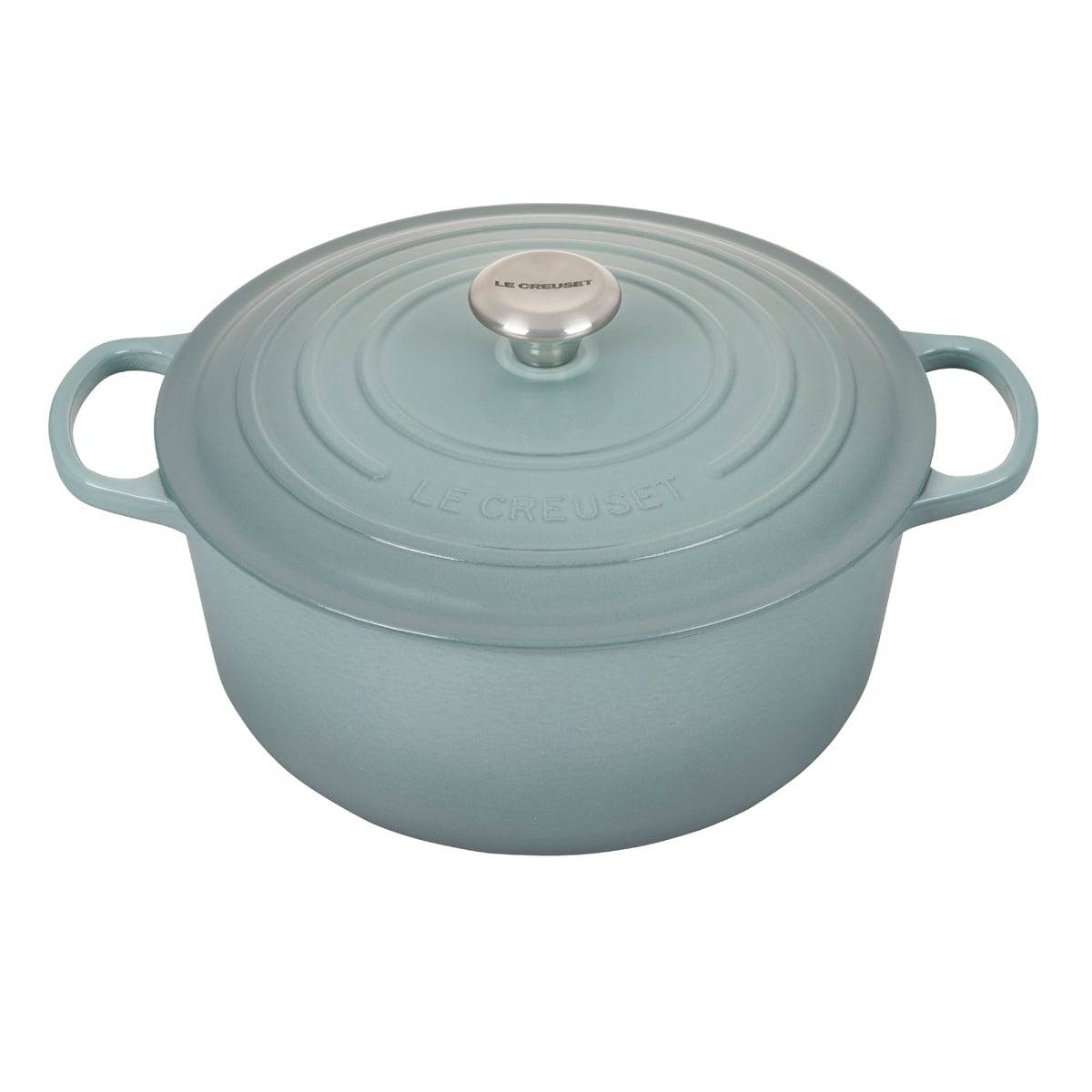 Le Creuset Signature Enameled Cast Iron Round Dutch Oven, 7.25-Quart, Sea Salt - Kitchen Universe