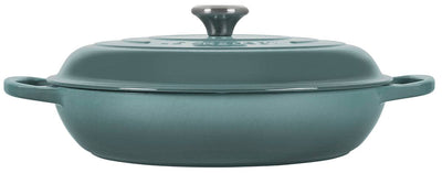 Le Creuset Signature Enameled Cast Iron Braiser with Stainless Steel Knob, 5-Quart, Sea Salt - Kitchen Universe