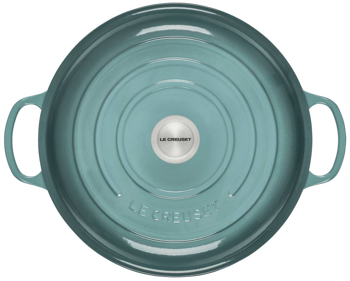 Le Creuset Signature Enameled Cast Iron Braiser with Stainless Steel Knob, 5-Quart, Sea Salt - Kitchen Universe